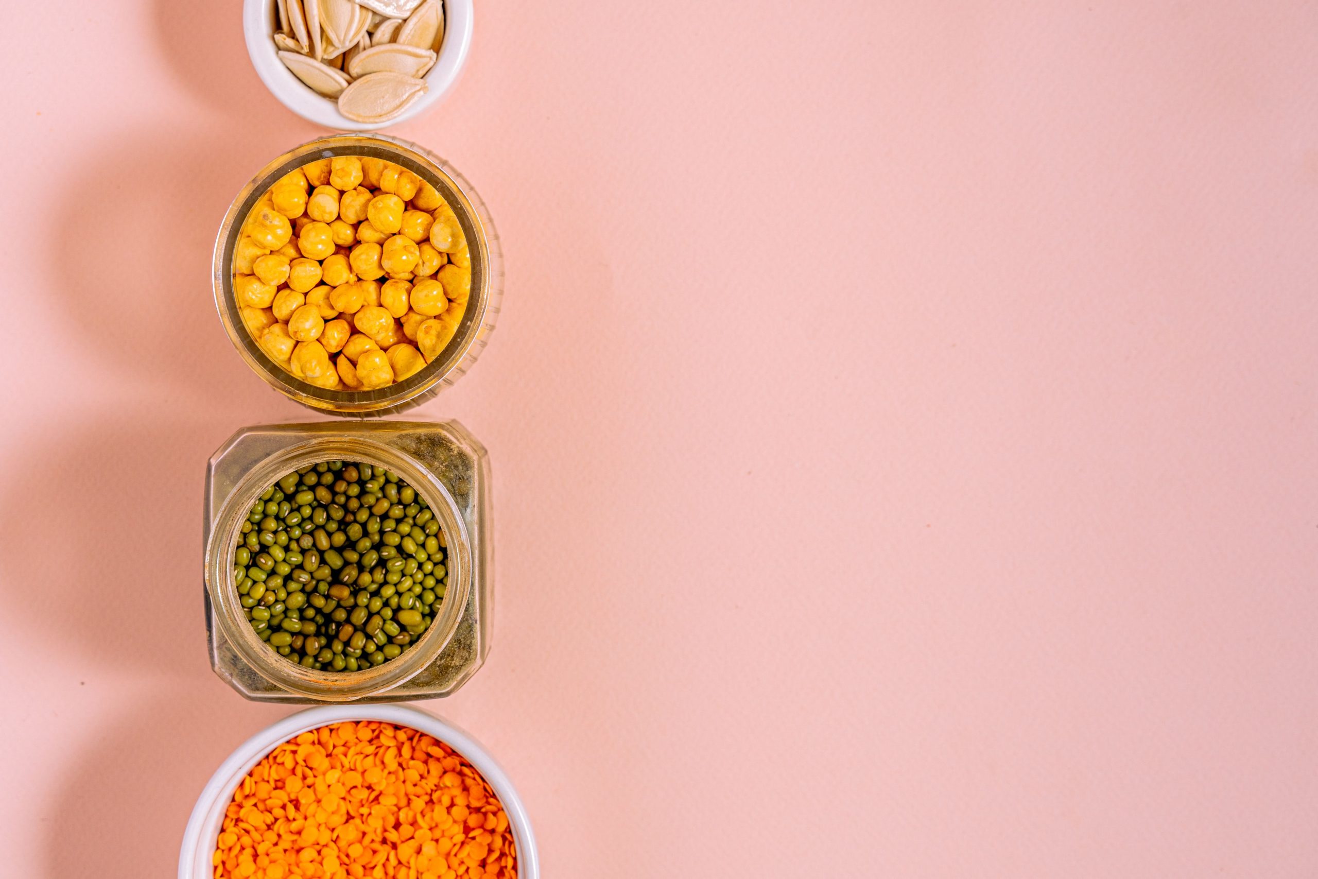 Pois chiches, lentilles et graines de courge